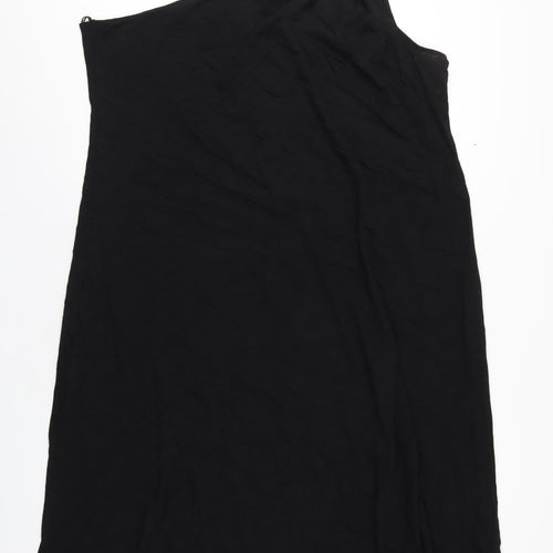 Marks and Spencer Womens Black Cotton A-Line Size 20 One Shoulder Pullover
