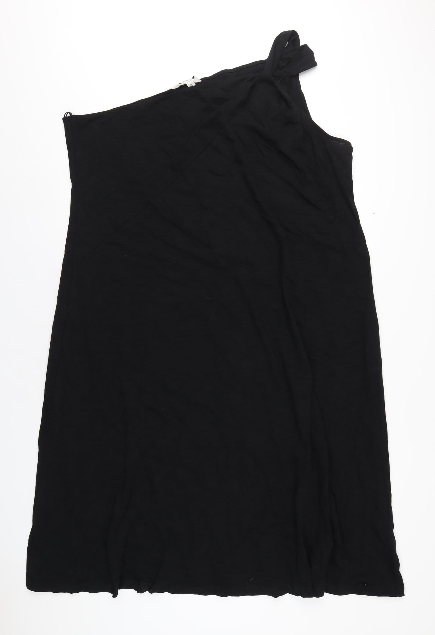 Marks and Spencer Womens Black Cotton A-Line Size 20 One Shoulder Pullover