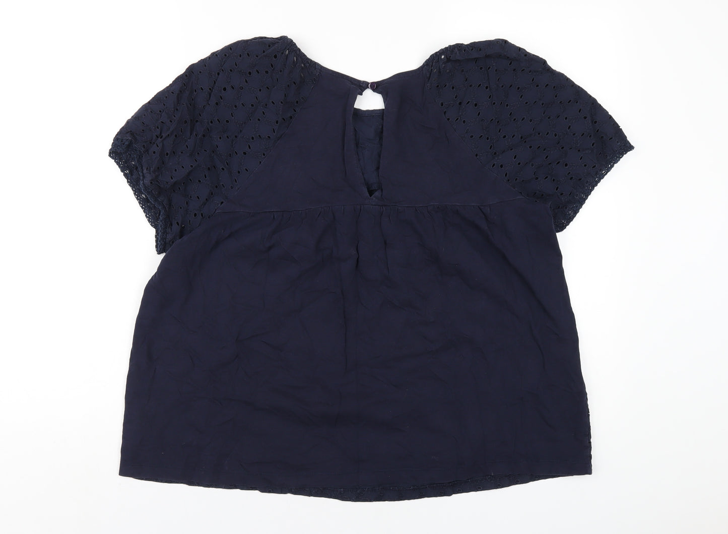 NEXT Womens Blue Cotton Basic T-Shirt Size 16 Round Neck