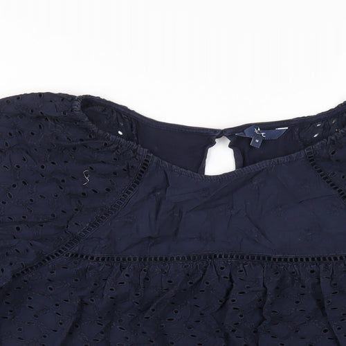 NEXT Womens Blue Cotton Basic T-Shirt Size 16 Round Neck