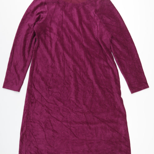 Cotton Traders Womens Purple Polyester A-Line Size 18 Round Neck Pullover