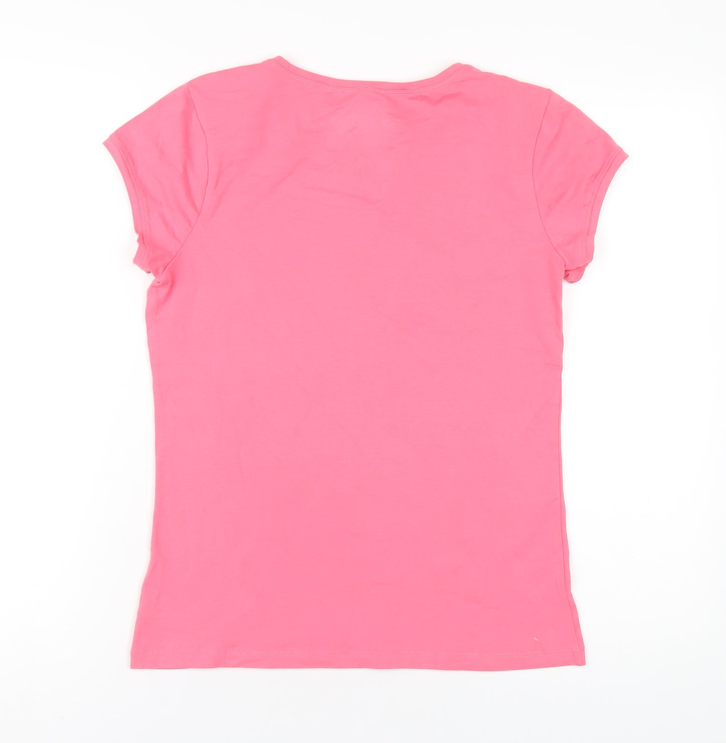 Dunnes Stores Womens Pink Cotton Basic T-Shirt Size 14 Round Neck