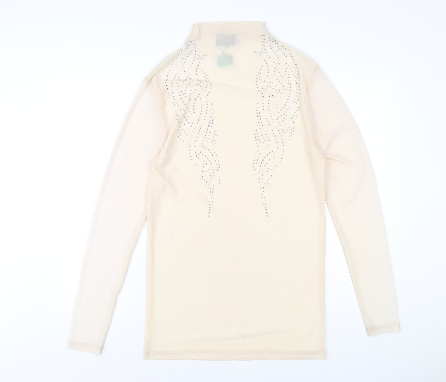 ASOS Womens Beige Polyester Bodycon Size M Mock Neck Pullover