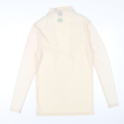 ASOS Womens Beige Polyester Bodycon Size M Mock Neck Pullover