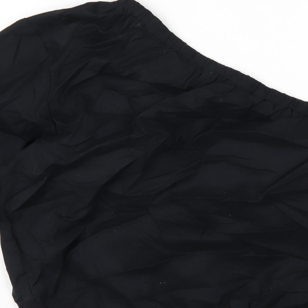 Marks and Spencer Womens Black Cotton Basic T-Shirt Size 16 One Shoulder