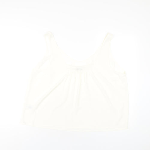 Marks and Spencer Womens Ivory Polyester Basic Tank Size 20 Scoop Neck