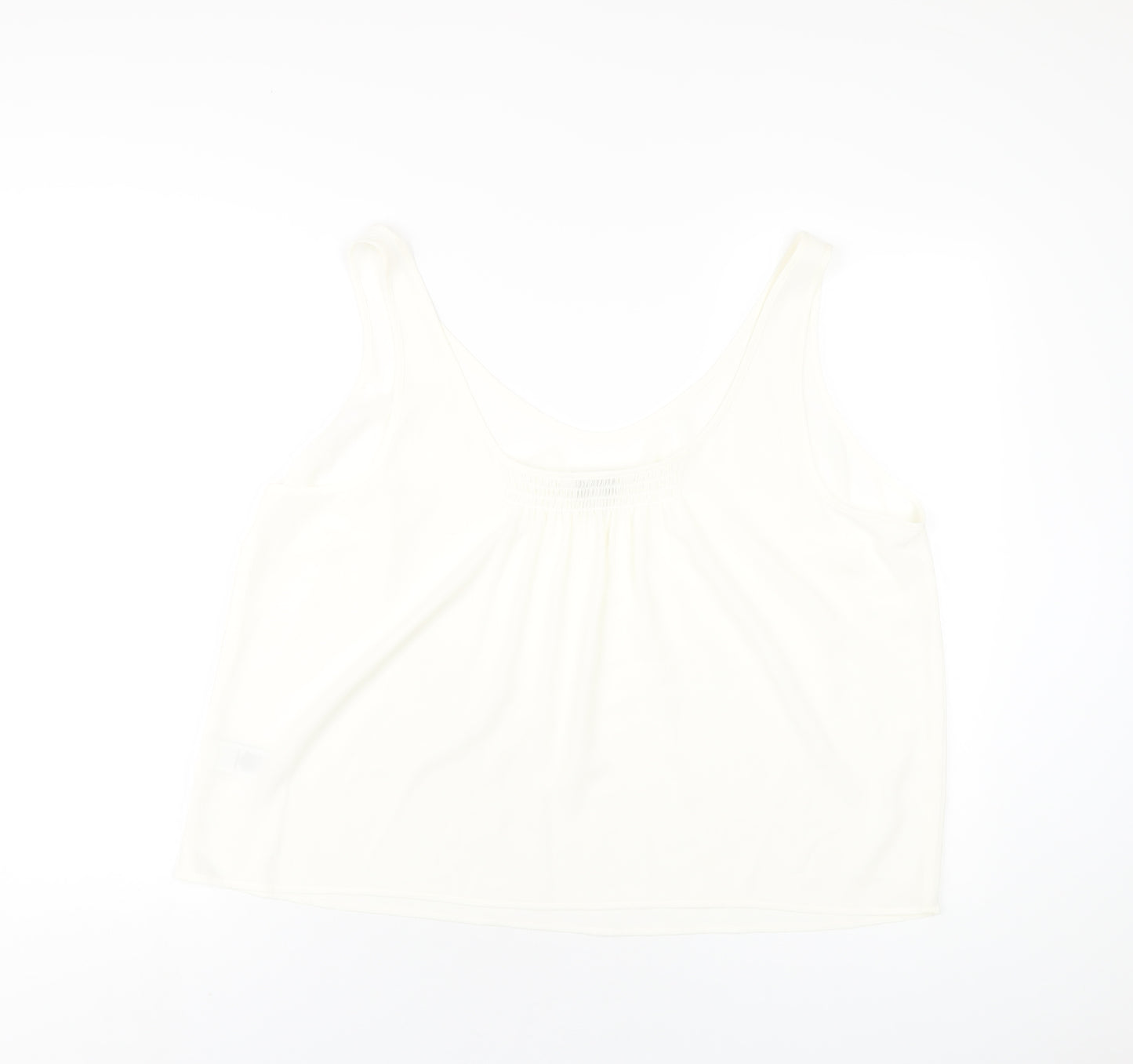 Marks and Spencer Womens Ivory Polyester Basic Tank Size 20 Scoop Neck