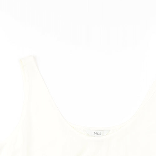 Marks and Spencer Womens Ivory Polyester Basic Tank Size 20 Scoop Neck