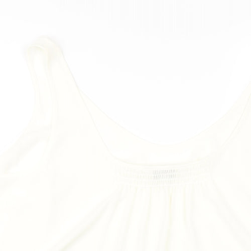 Marks and Spencer Womens Ivory Polyester Basic Tank Size 20 Scoop Neck