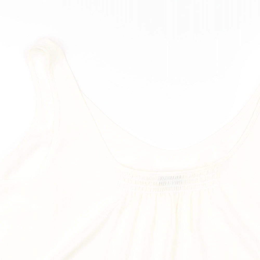 Marks and Spencer Womens Ivory Polyester Basic Tank Size 20 Scoop Neck