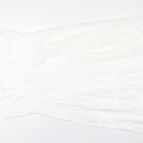 Per Una Womens White Cotton A-Line Size 22 V-Neck Zip