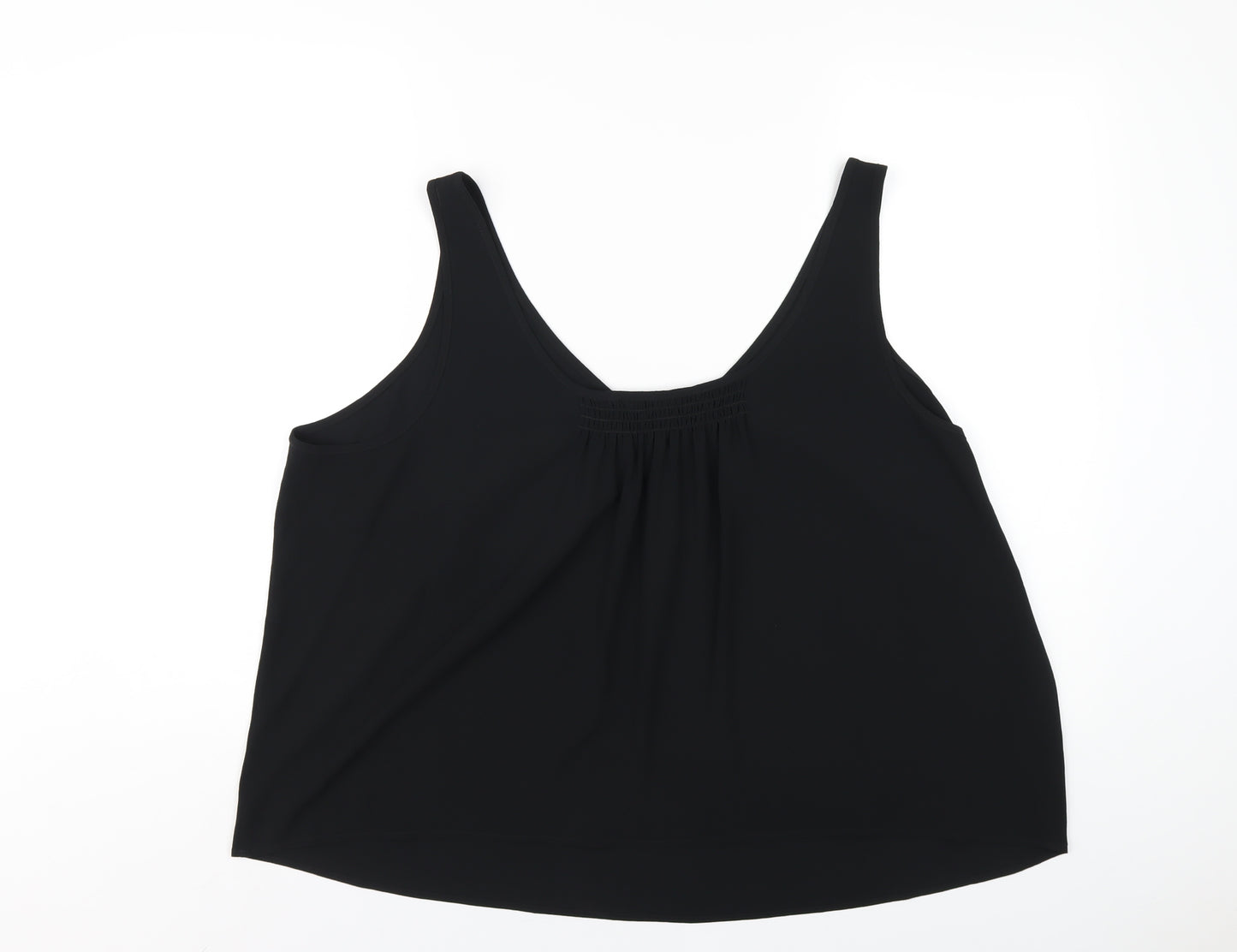 Marks and Spencer Womens Black Polyester Basic Tank Size 24 Scoop Neck