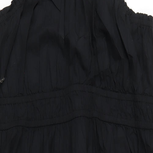 Marks and Spencer Womens Black Cotton A-Line Size 18 Halter Pullover