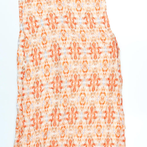 Per Una Womens Orange Geometric Modal A-Line Size 8 V-Neck Zip
