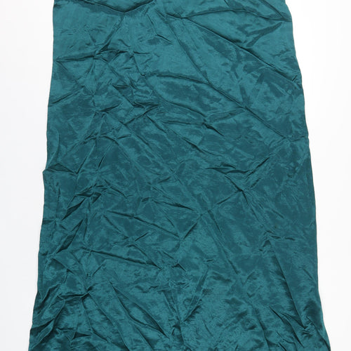 Per Una Womens Green Acetate T-Shirt Dress Size 18 Scoop Neck Pullover