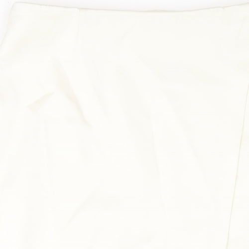 Marks and Spencer Womens Ivory Polyester A-Line Skirt Size 16 Zip