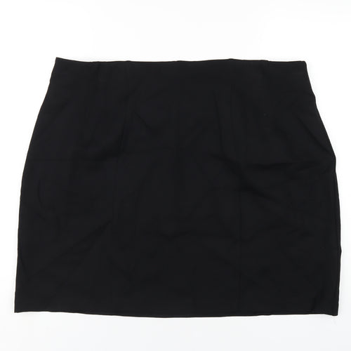 Marks and Spencer Womens Black Viscose A-Line Skirt Size 22