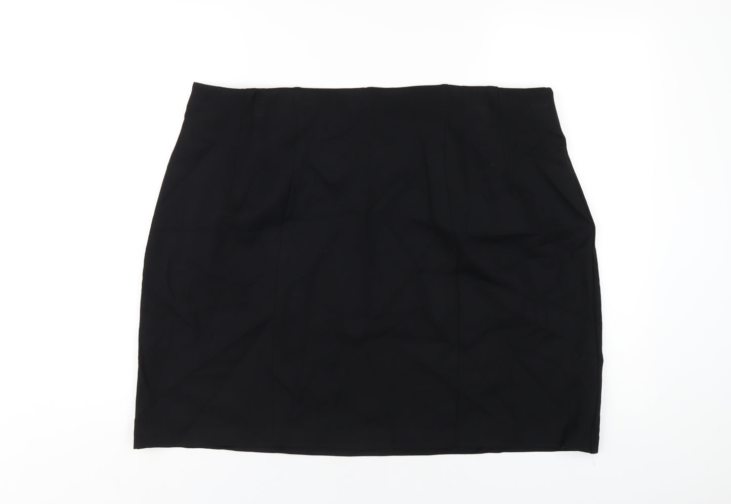 Marks and Spencer Womens Black Viscose A-Line Skirt Size 22