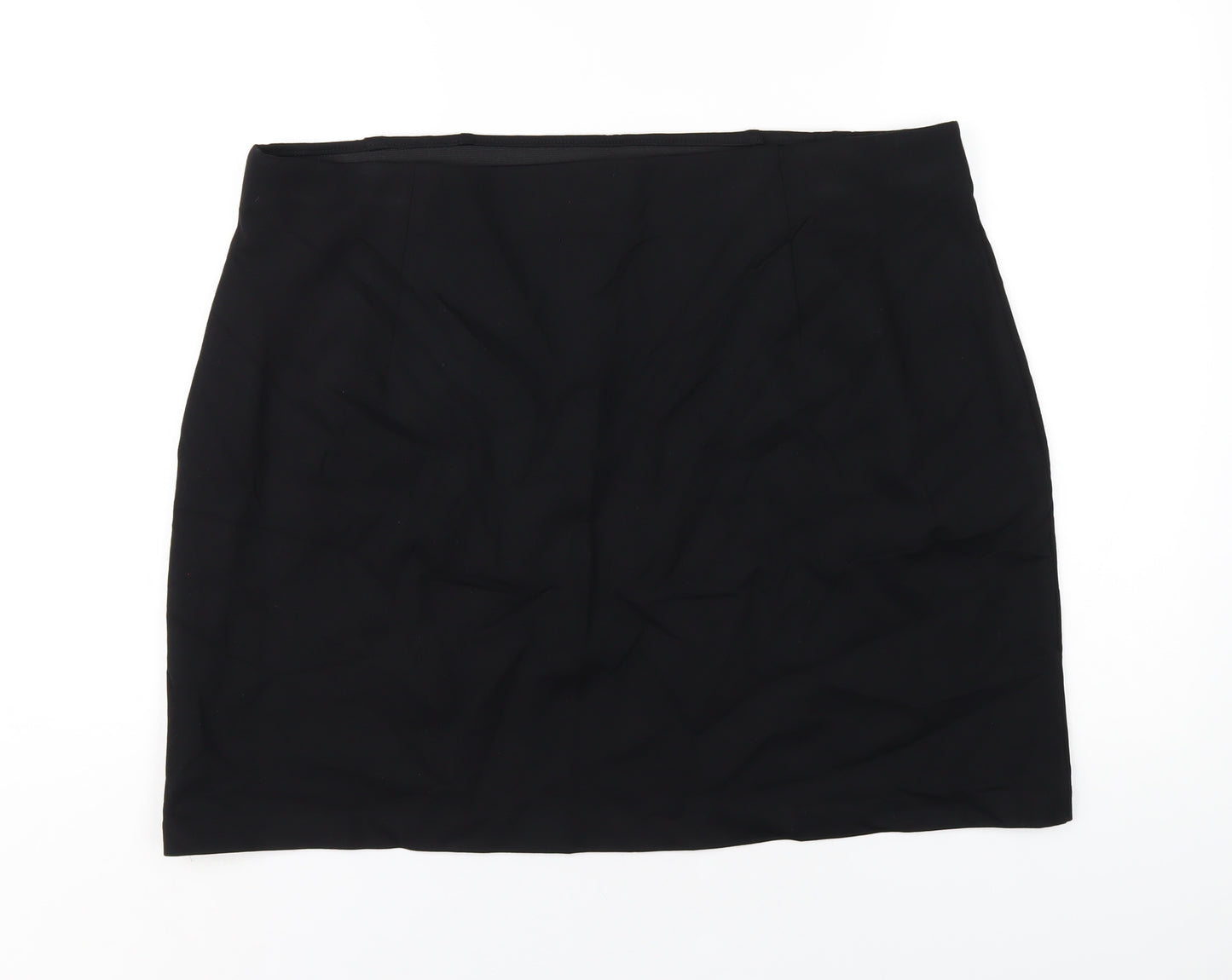 Marks and Spencer Womens Black Viscose A-Line Skirt Size 22