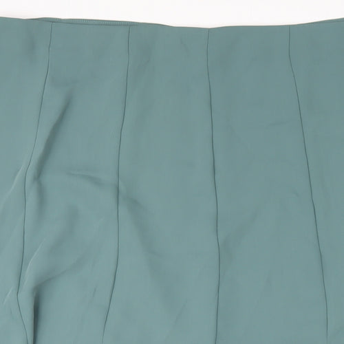 Marks and Spencer Womens Green Polyester A-Line Skirt Size 20 Zip