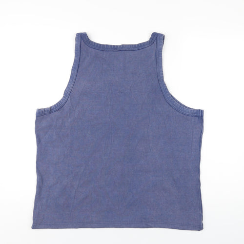 Per Una Womens Blue Cotton Basic Tank Size 24 Round Neck