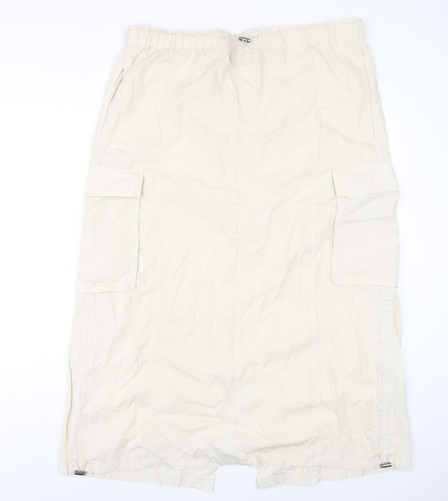 Marks and Spencer Womens Ivory Cotton A-Line Skirt Size 20