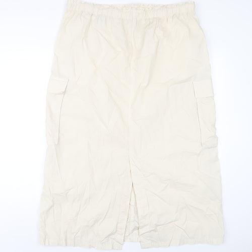 Marks and Spencer Womens Ivory Cotton A-Line Skirt Size 20