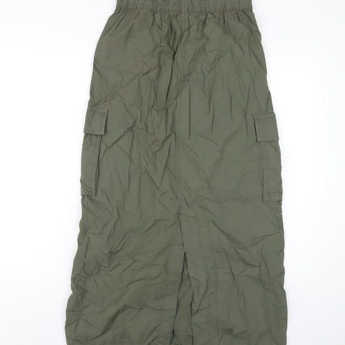 Marks and Spencer Womens Green Cotton A-Line Skirt Size 8