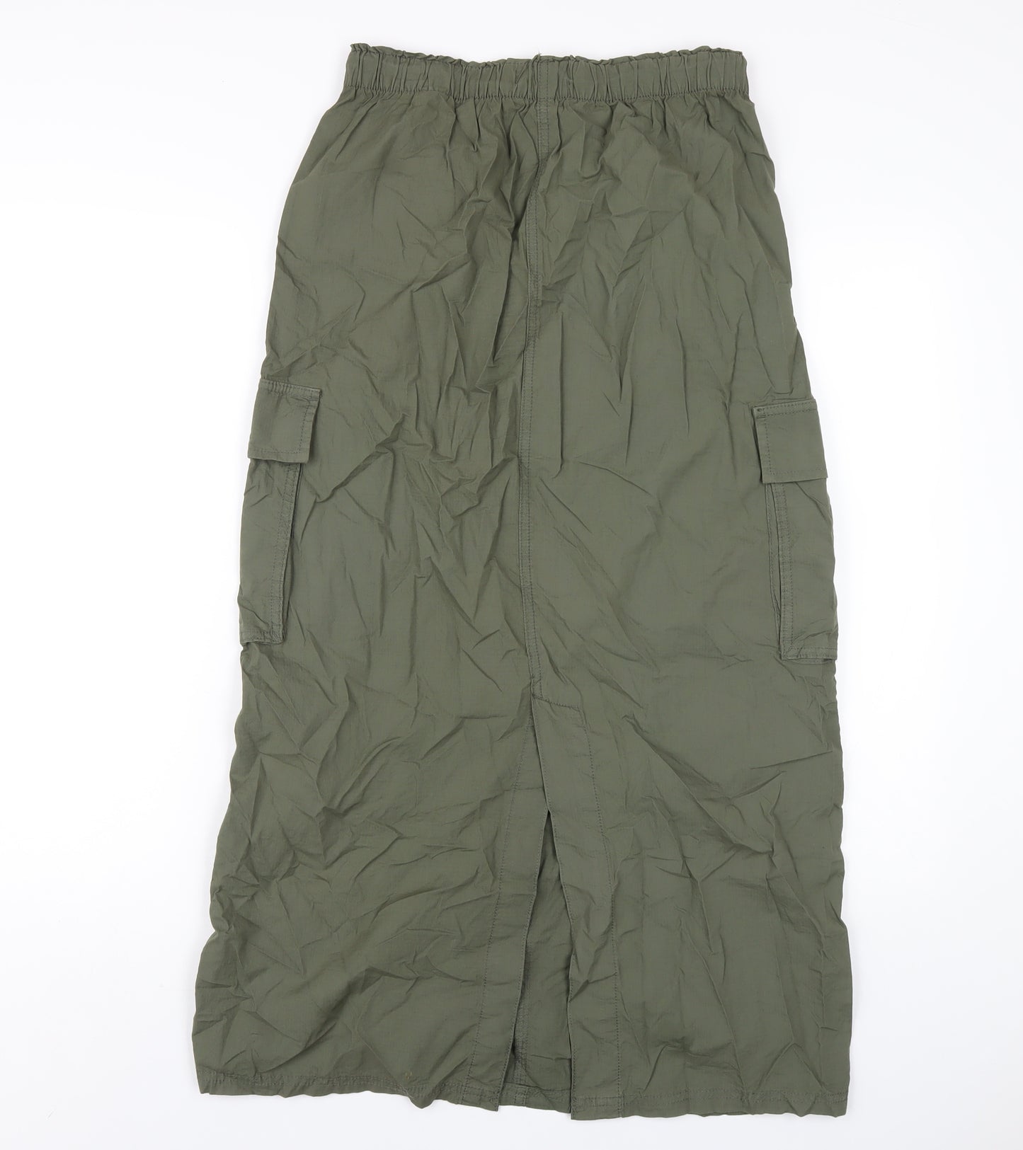 Marks and Spencer Womens Green Cotton A-Line Skirt Size 8