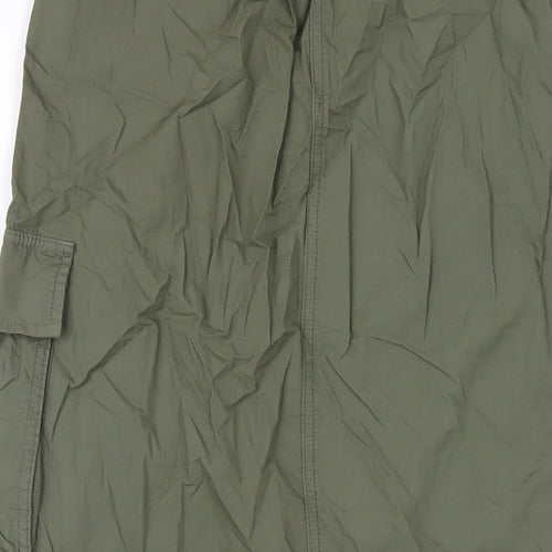 Marks and Spencer Womens Green Cotton A-Line Skirt Size 8