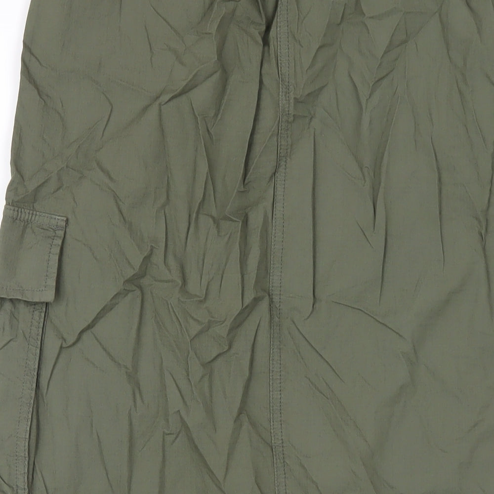 Marks and Spencer Womens Green Cotton A-Line Skirt Size 8