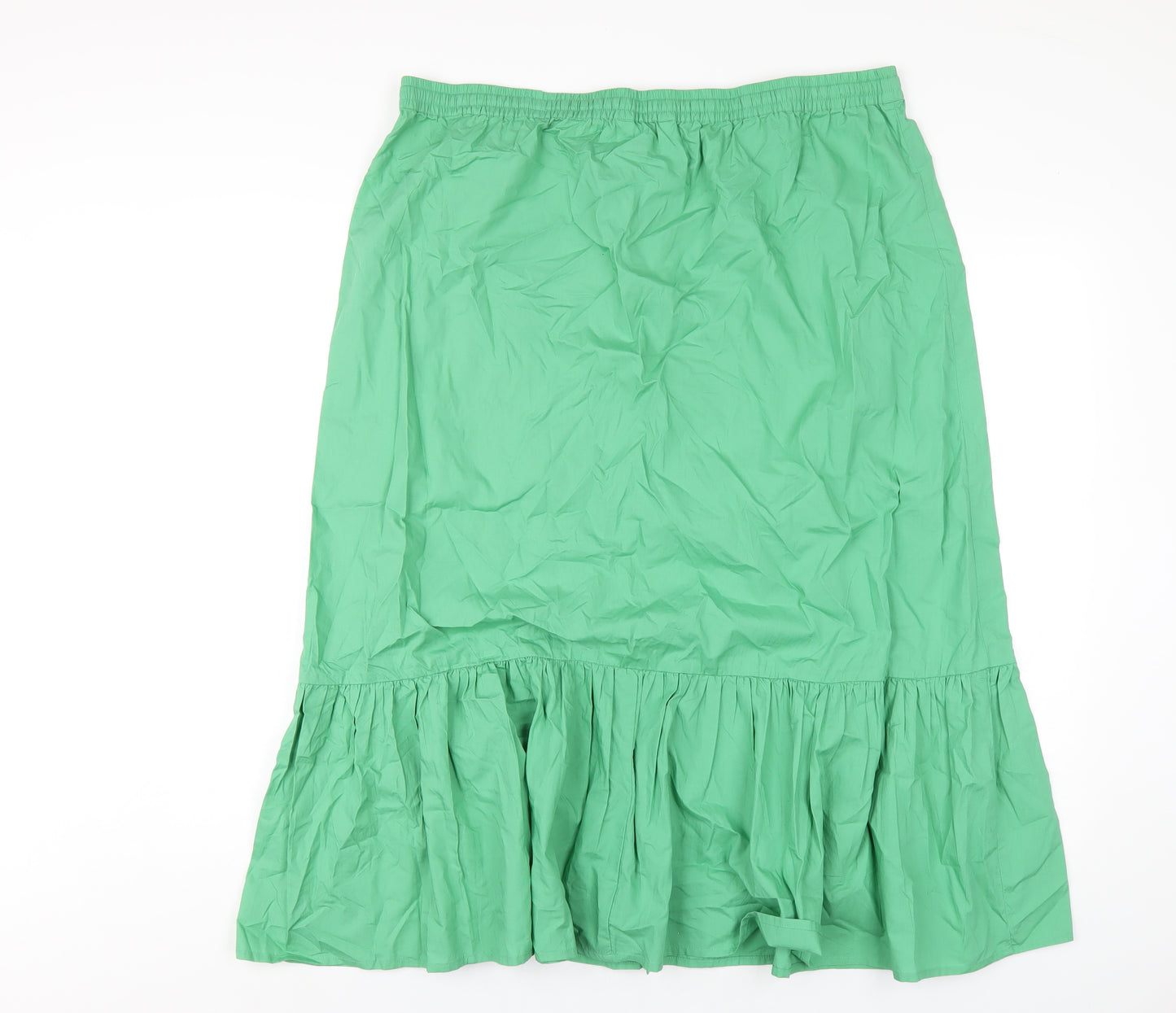 Marks and Spencer Womens Green Cotton A-Line Skirt Size 18