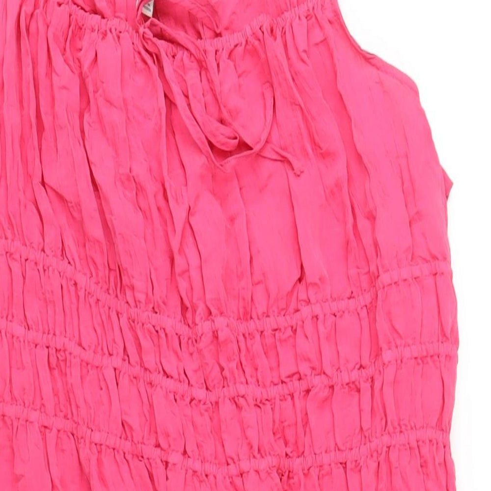 Marks and Spencer Womens Pink Polyester A-Line Size 20 Square Neck Pullover