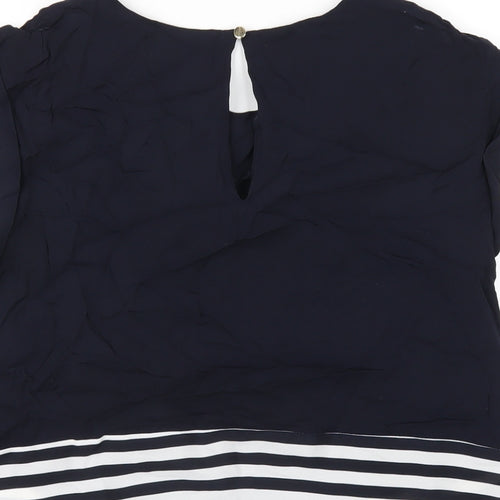 Oasis Womens Blue Viscose Basic T-Shirt Size 12 Round Neck