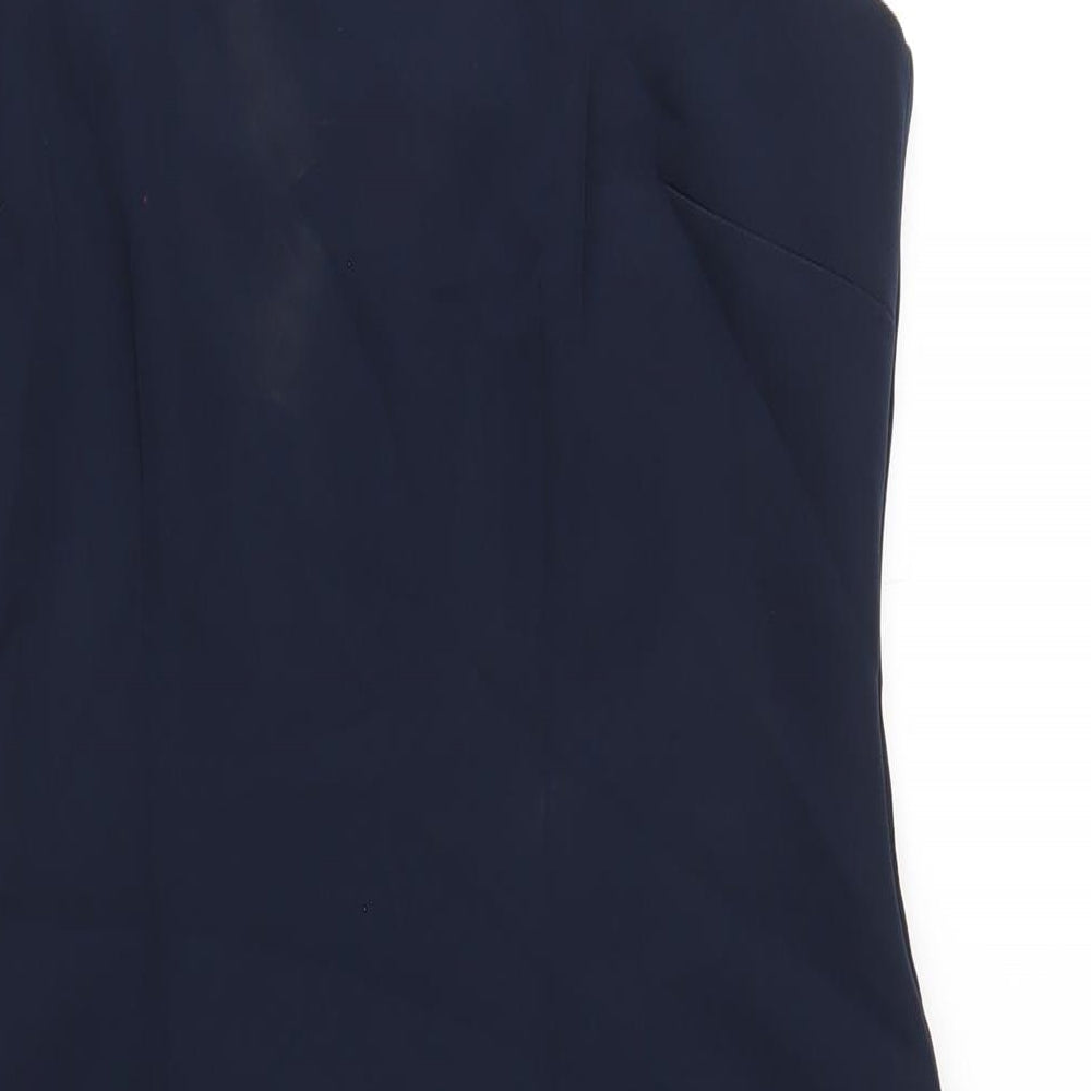 Monsoon Womens Blue Polyester Pencil Dress Size 10 Square Neck Zip