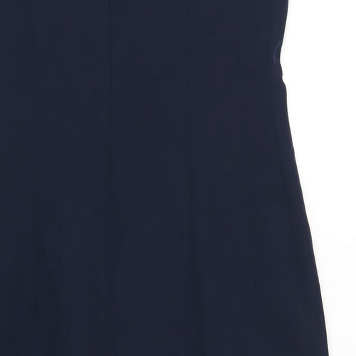 Monsoon Womens Blue Polyester Pencil Dress Size 10 Square Neck Zip