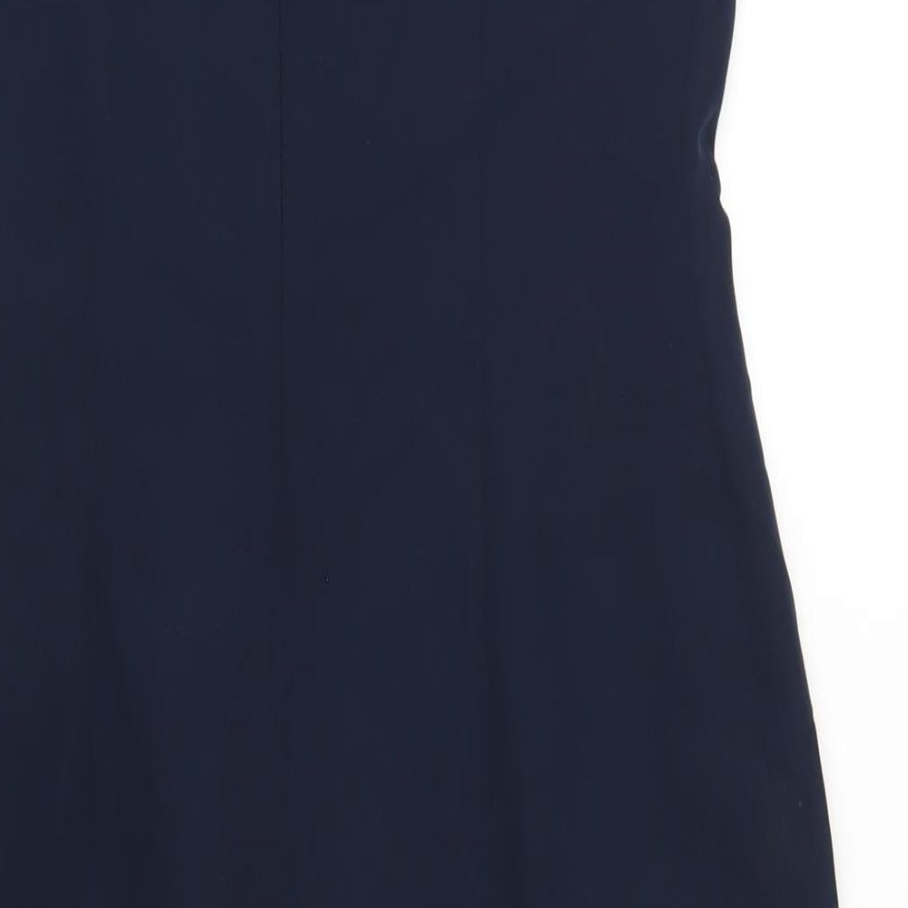 Monsoon Womens Blue Polyester Pencil Dress Size 10 Square Neck Zip