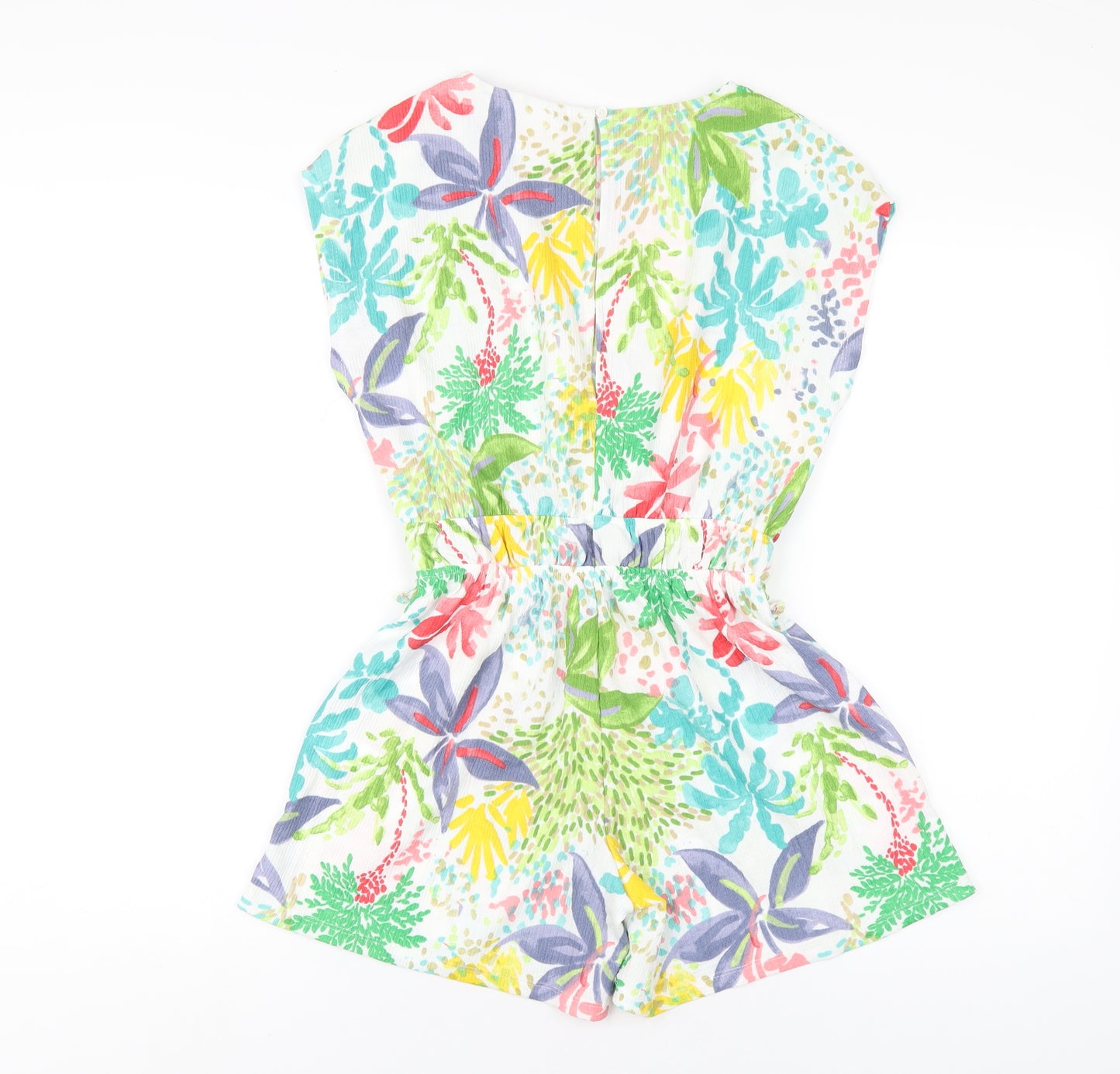 Zara Girls Multicoloured Geometric Polyester Playsuit One-Piece Size 13-14 Years Button