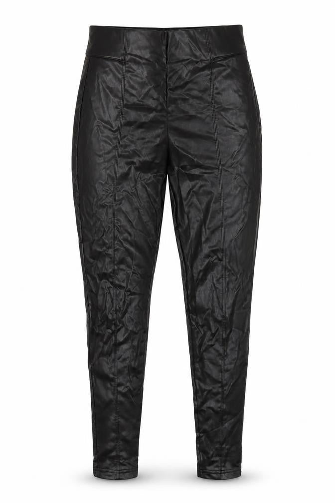 Marks and Spencer Womens Black Polyurethane Carrot Trousers Size 10 L28 in Regular