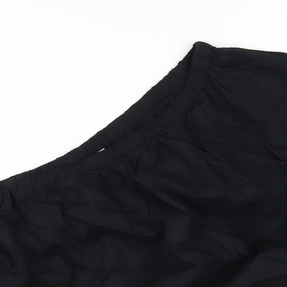 Marks and Spencer Womens Black Cotton Basic T-Shirt Size 20 One Shoulder