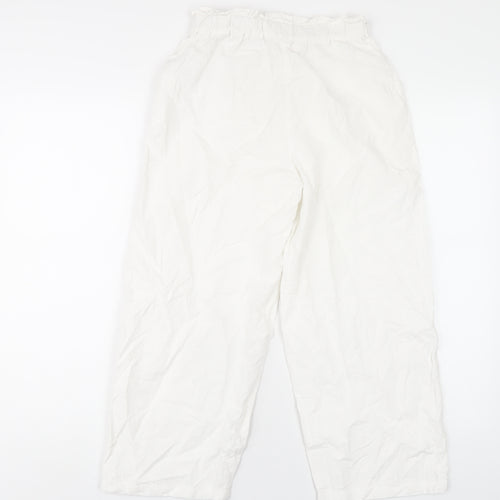 River Island Girls White Cotton Bloomer Trousers Size 12 Years L23 in Regular Pullover