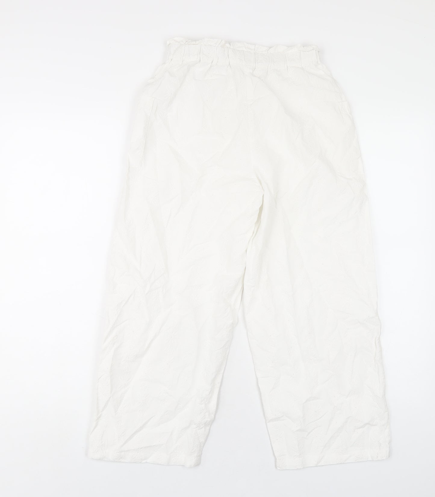River Island Girls White Cotton Bloomer Trousers Size 12 Years L23 in Regular Pullover