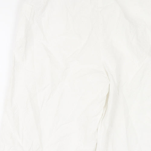 River Island Girls White Cotton Bloomer Trousers Size 12 Years L23 in Regular Pullover