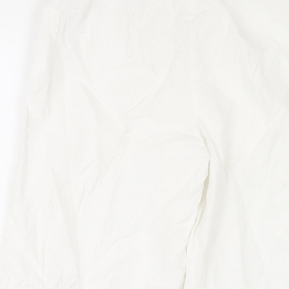 River Island Girls White Cotton Bloomer Trousers Size 12 Years L23 in Regular Pullover