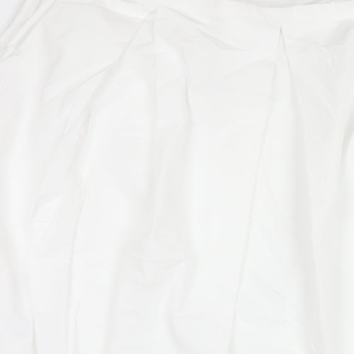 Marks and Spencer Womens White Cotton A-Line Skirt Size 18 Zip