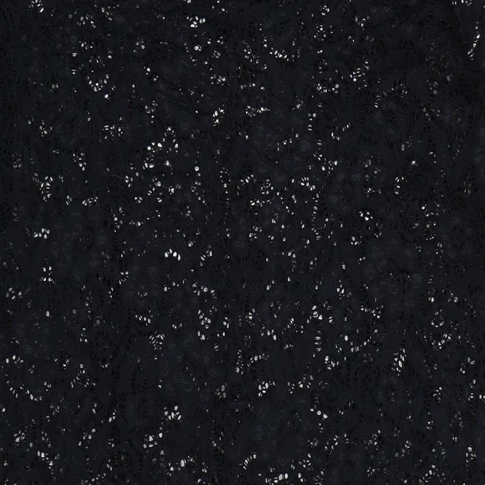 Per Una Womens Blue Polyamide A-Line Size 16 Round Neck Button