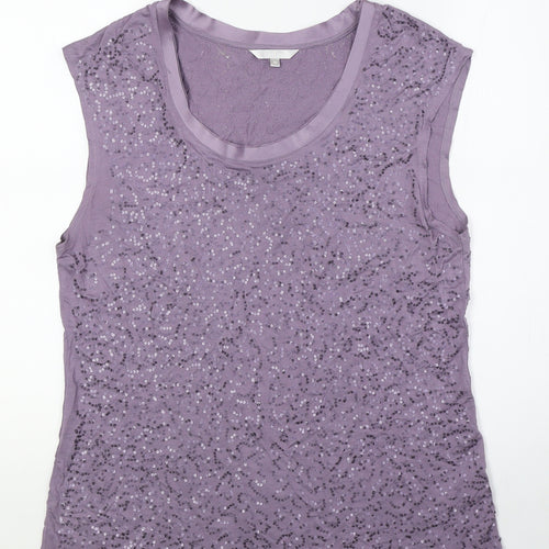 Lakeland Women's Purple Sequin Tank Top Size 18