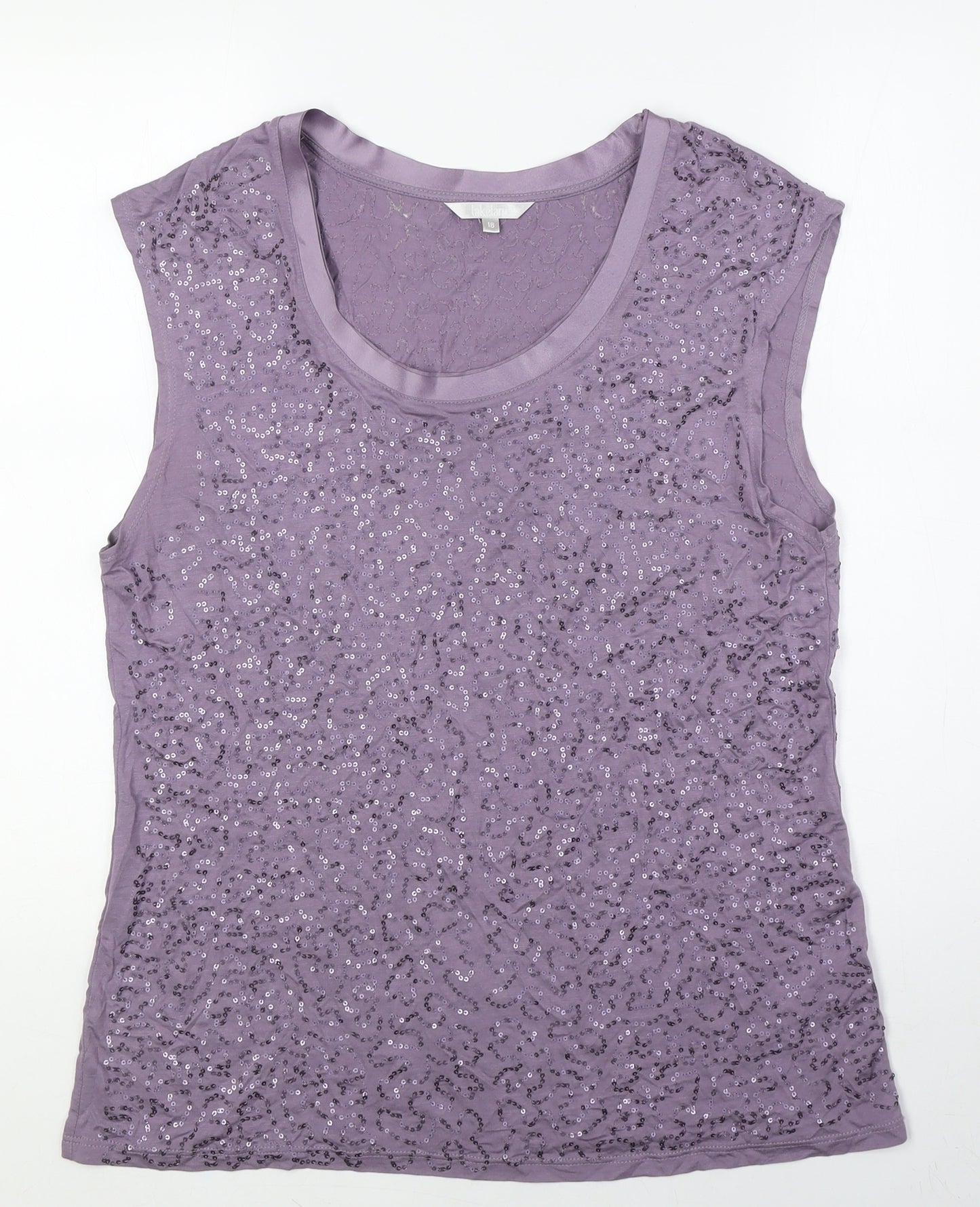 Lakeland Women's Purple Sequin Tank Top Size 18