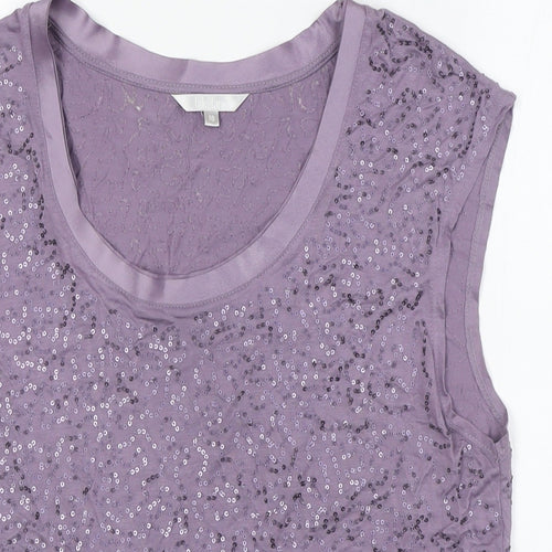 Lakeland Women's Purple Sequin Tank Top Size 18