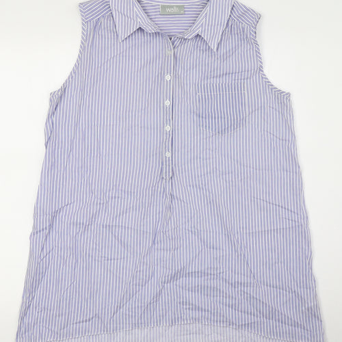 Wallis Women's Multicoloured Striped Sleeveless Shirt M